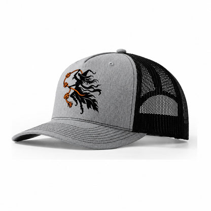Sea Witch Wind Knots Witch Magic Trucker Hat – Sport Grey Black
