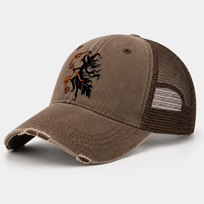 Sea Witch Wind Knots Witch Magic Washed Trucker Hat – Coffee