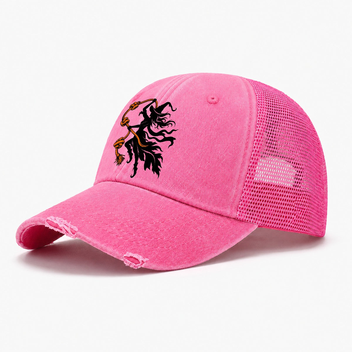 Sea Witch Wind Knots Witch Magic Washed Trucker Hat – Rose