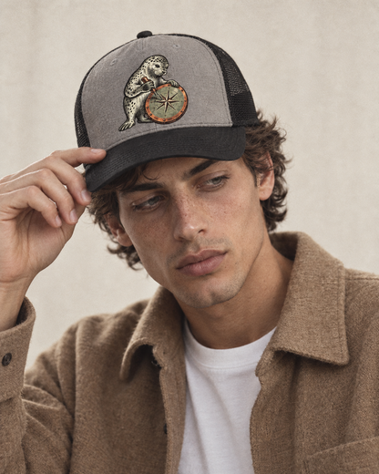 Model wearing the cap