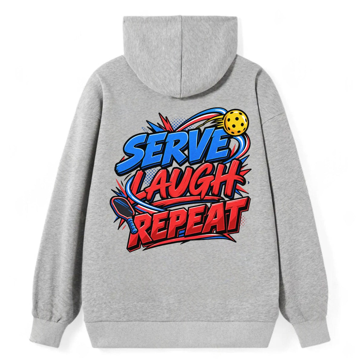 Serve Laugh Repeat Pickleball Life Classic Pullover Hoodie – Grey
