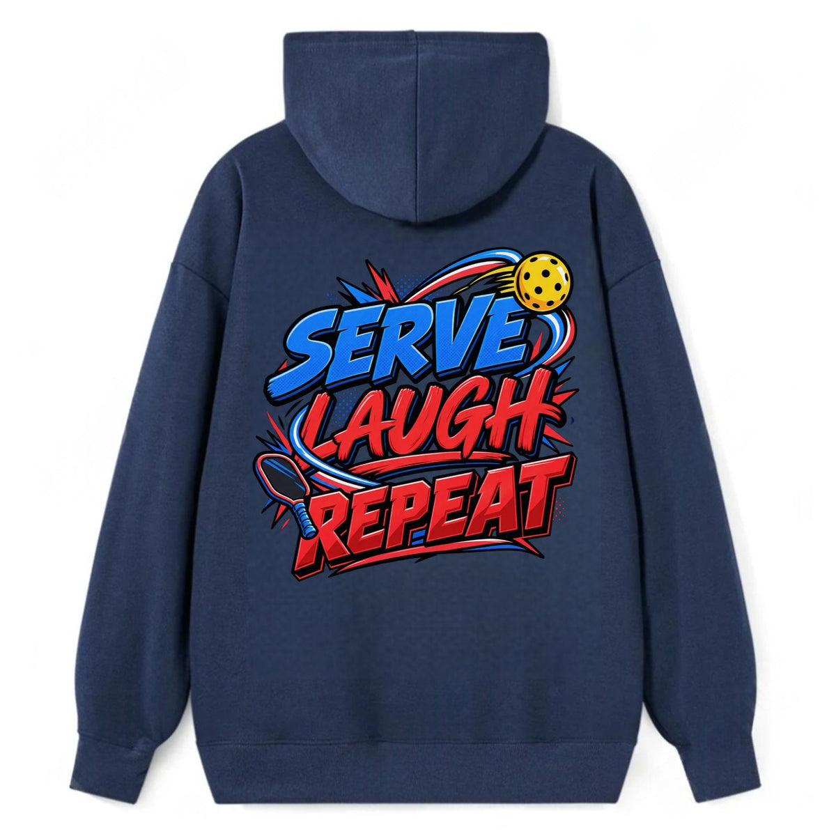Serve Laugh Repeat Pickleball Life Classic Pullover Hoodie – Navy