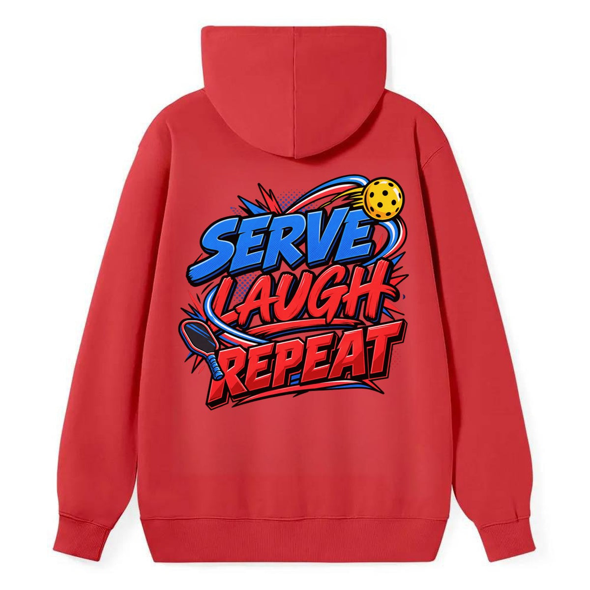 Serve Laugh Repeat Pickleball Life Classic Pullover Hoodie – Red