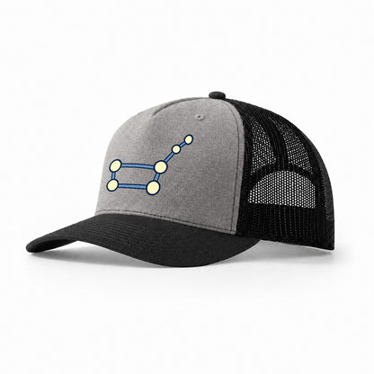 Seven Node Northern Figure Astronomy And Stargazing Trucker Hat – Grey Black