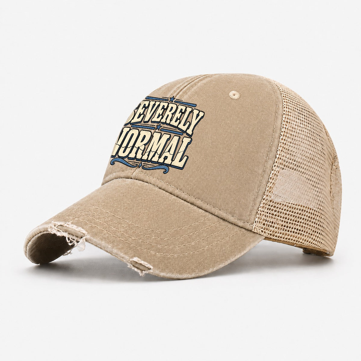 Severely Normal American Wit Washed Trucker Hat – Khaki