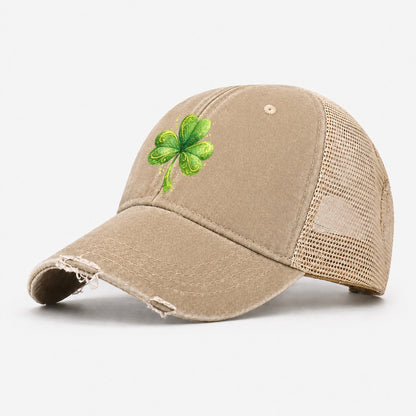 Shamrock Washed Trucker Hat – Khaki