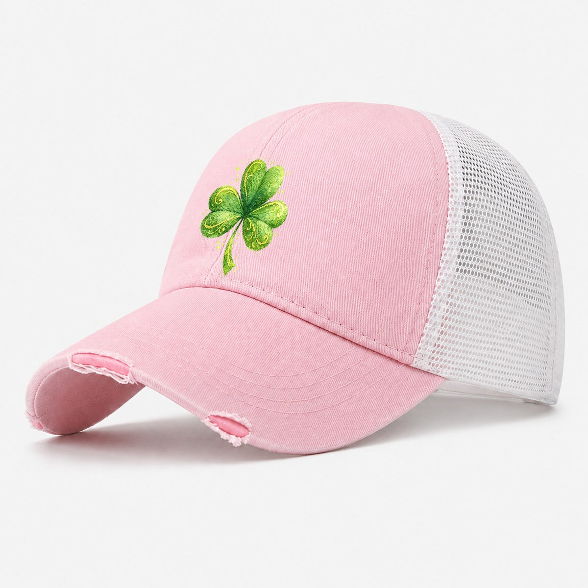 Shamrock Washed Trucker Hat – Light Pink