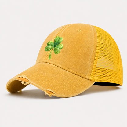 Shamrock Washed Trucker Hat – Yellow