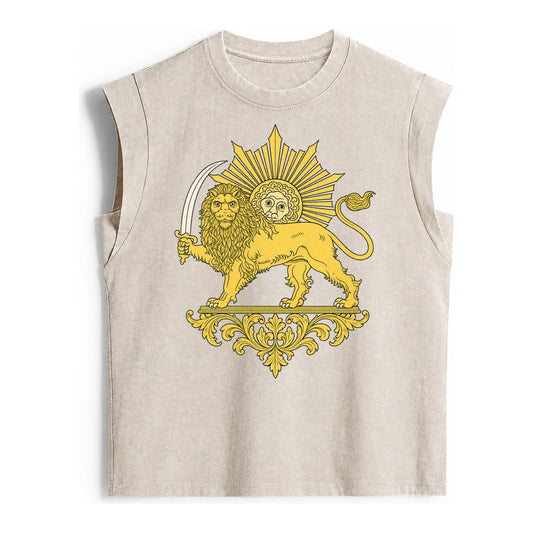 Shir O Khorshid - Vintage Washed Tank – Beige
