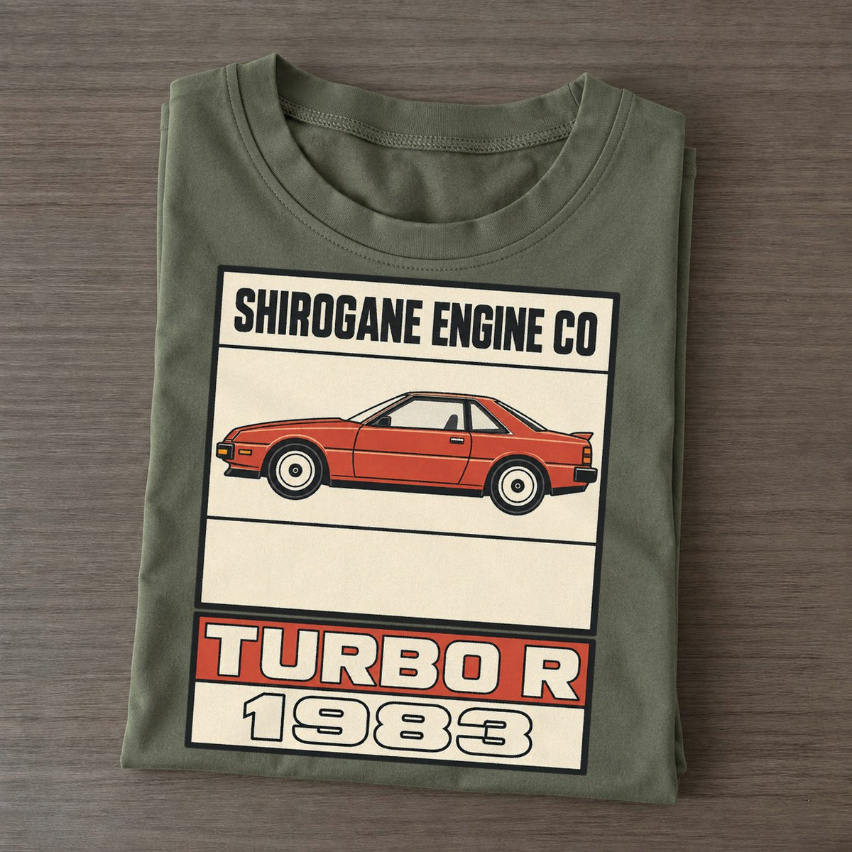 Shirogane Turbo R Showa Speed Plates Classic T-shirt – Army Green