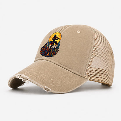 Shtetl Fiddler Roof Judaism Heritage Washed Trucker Hat – Khaki