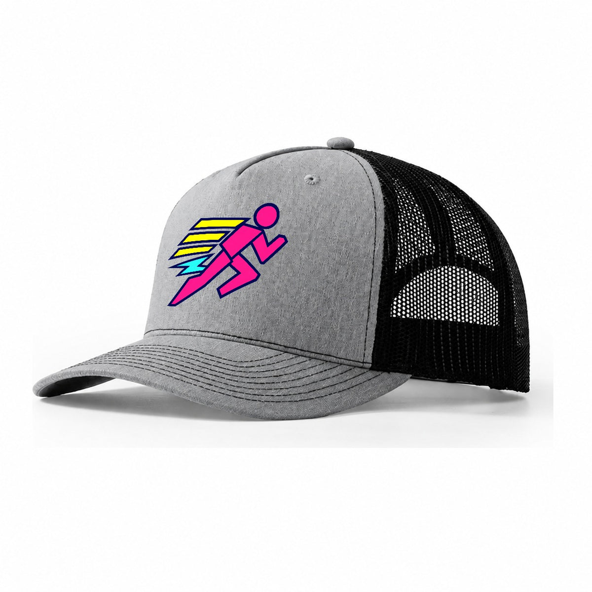 Slab Runner Splash 90S Running Clubs Trucker Hat – Sport Grey Black
