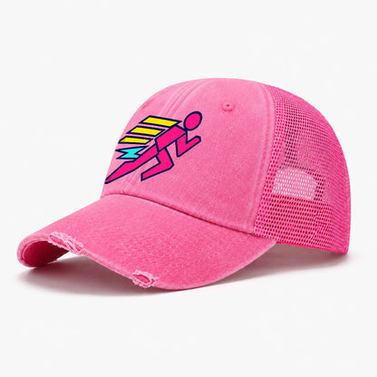 Slab Runner Splash 90S Running Clubs Washed Trucker Hat – Rose