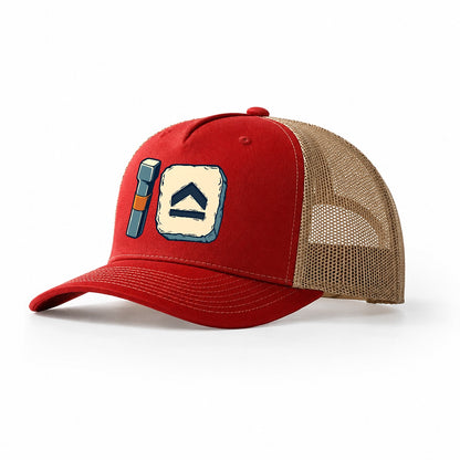 Smith Mark Punch Blacksmithing Trucker Hat – Red Khaki