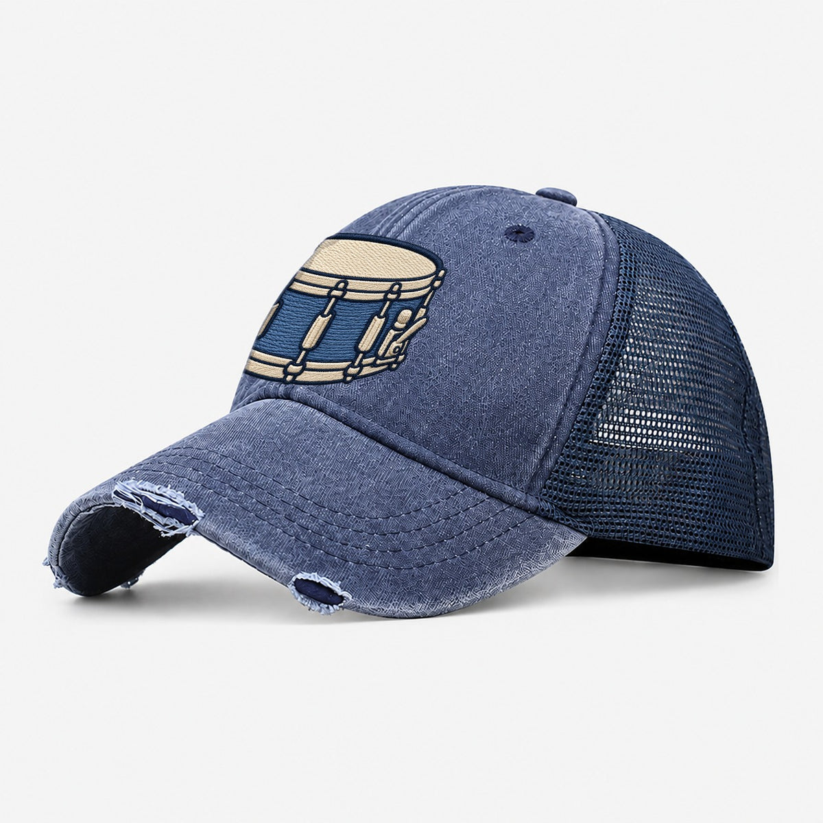 Snare Drum Tiny Solo Marks Washed Trucker Hat – Navy