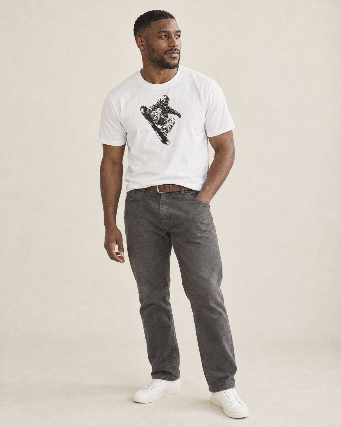 Snowboarder Grab Jump Global Sports Ink Figures Classic T Shirt B454Cab7 – studio model photo