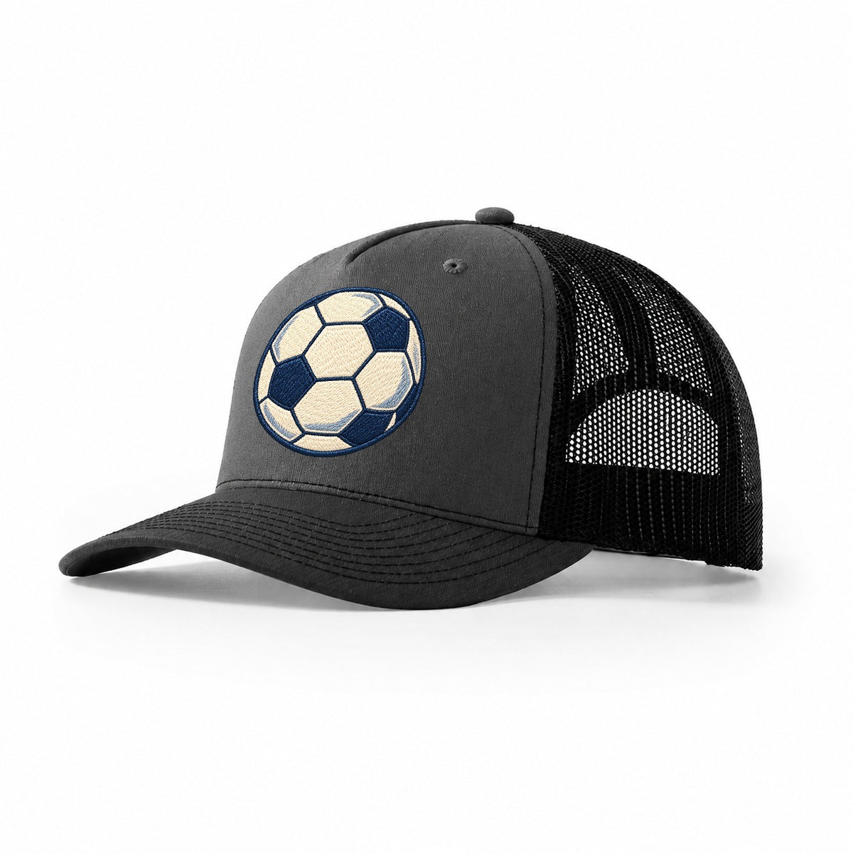Soccer Ball Tiny Solo Marks Trucker Hat – Dark Grey Black