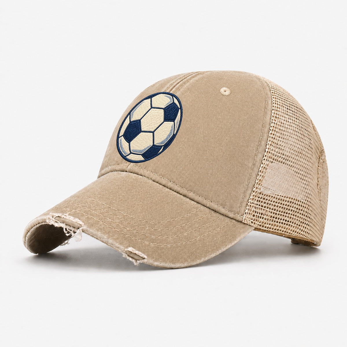 Soccer Ball Tiny Solo Marks Washed Trucker Hat – Khaki