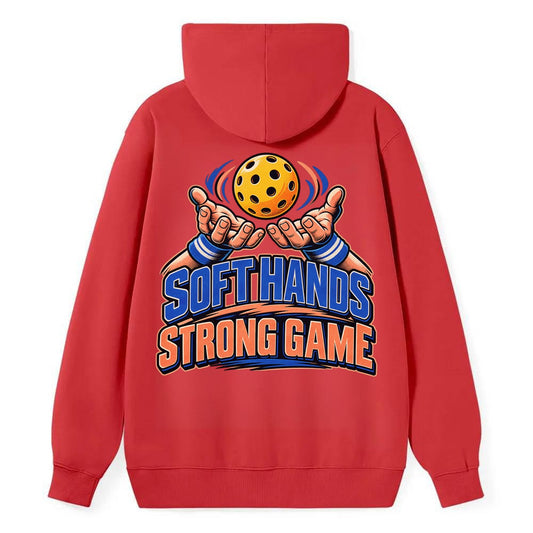 Soft Hands Strong Game Pickleball Life Classic Pullover Hoodie – Red