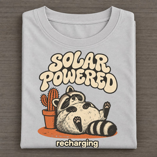 Solar Powered Raccoons Off Duty Classic T-shirt – Grey