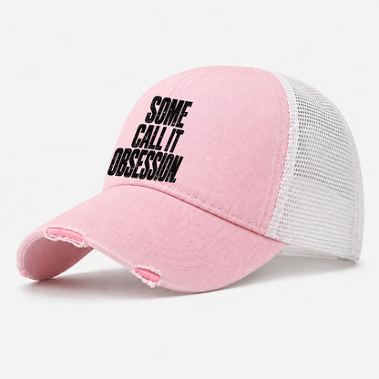 Some Call It Obsession Fishing Club Washed Trucker Hat – Light Pink