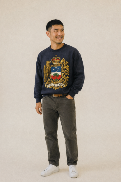 South Africa Springbok Emblem Springbok With Protea Green Go Fleece Sweatshirt – studio model photo