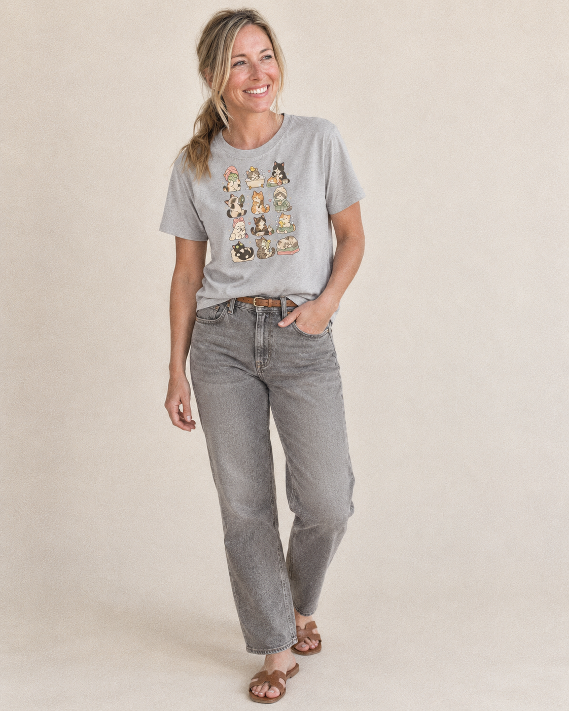 Spa Day Cat Club Classic T-shirt – studio model photo
