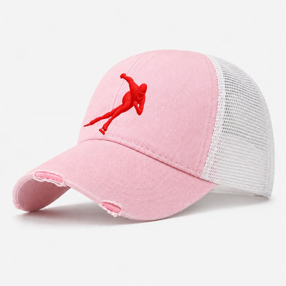 Speed Skater Corner Lean Micro Motion Mark Washed Trucker Hat – Light Pink