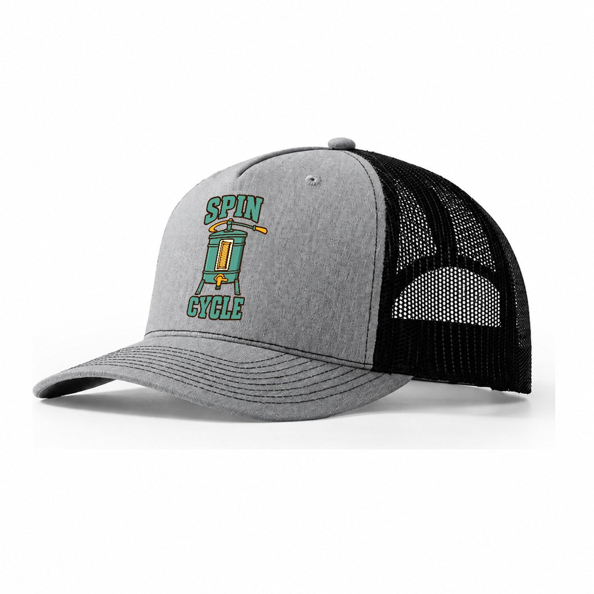 Spin Cycle Beekeeping Trucker Hat – Sport Grey Black