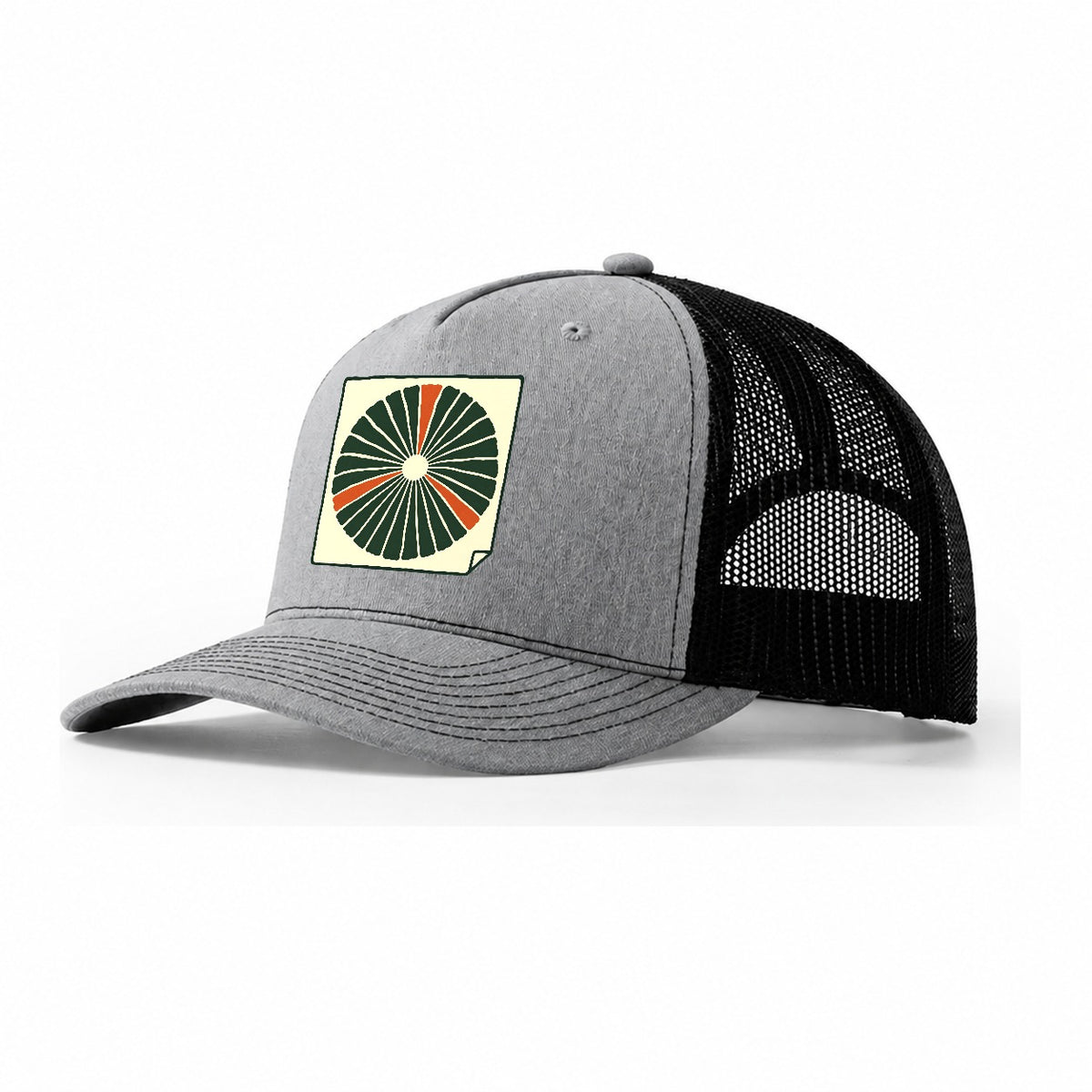 Spore Print Radial Foraging And Mycology Trucker Hat – Sport Grey Black