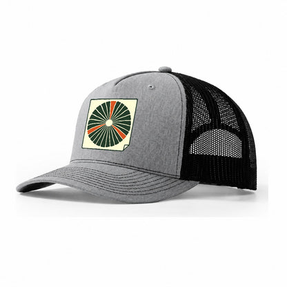 Spore Print Radial Foraging And Mycology Trucker Hat – Sport Grey Black