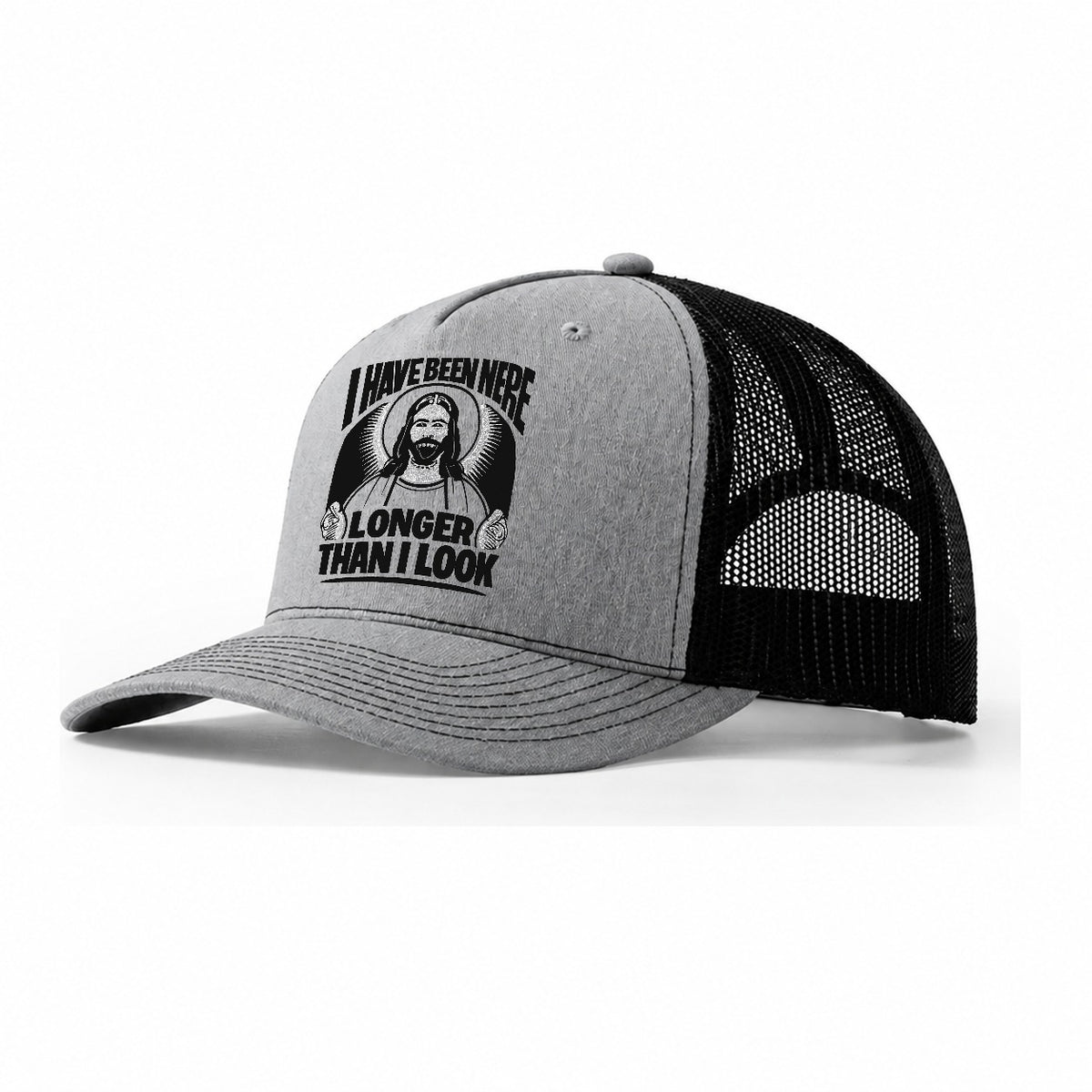 Ancient Saint Trucker Hat – Sport Grey Black