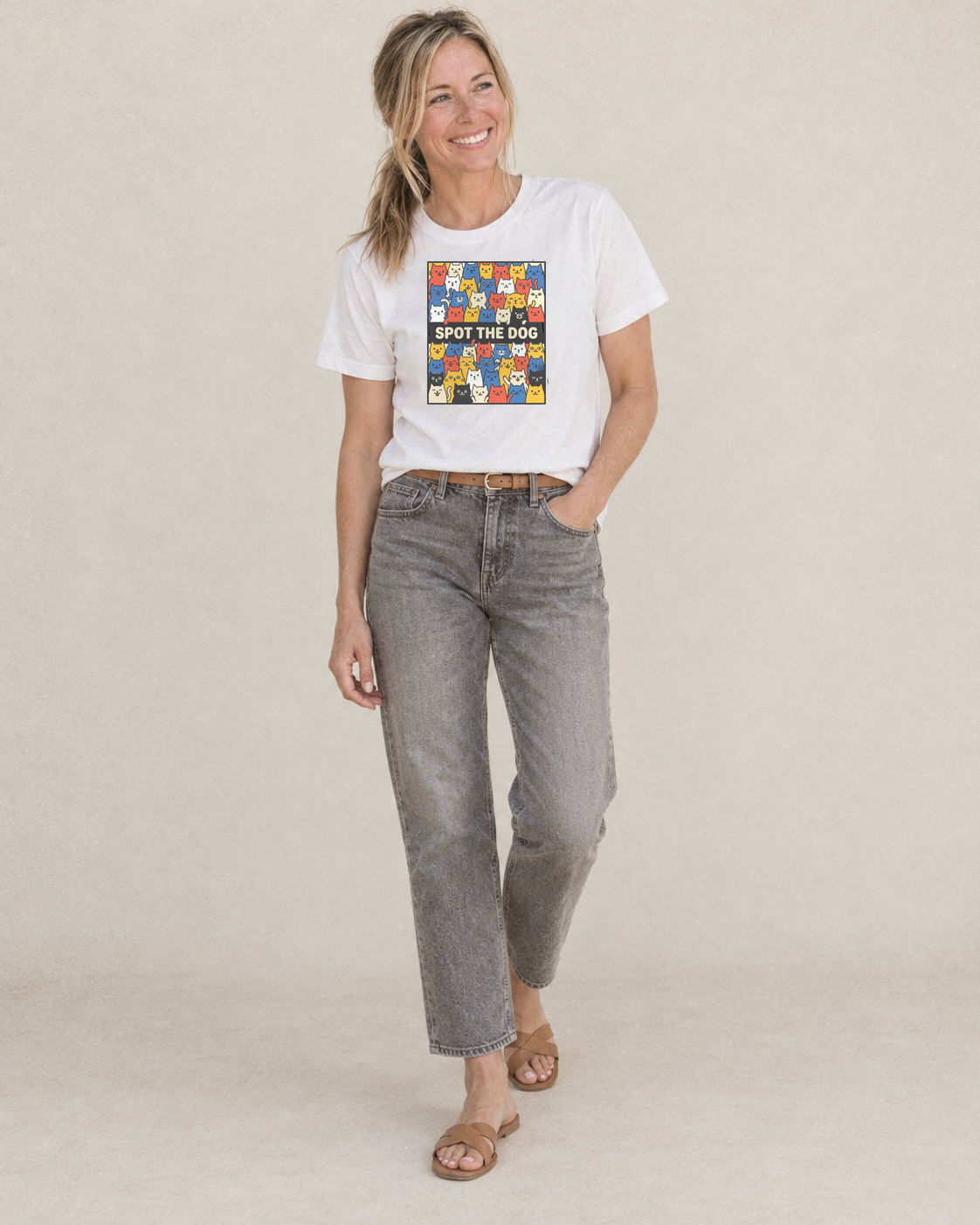 Spot The Dog Overcatted Classic T-shirt – studio model photo