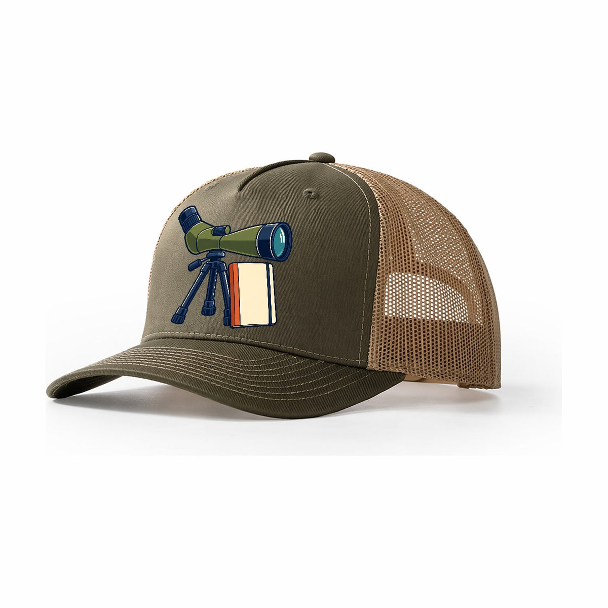 Spotting Scope And Notebook Birdwatching Trucker Hat – Olive Khaki