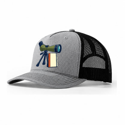 Spotting Scope And Notebook Birdwatching Trucker Hat – Sport Grey Black