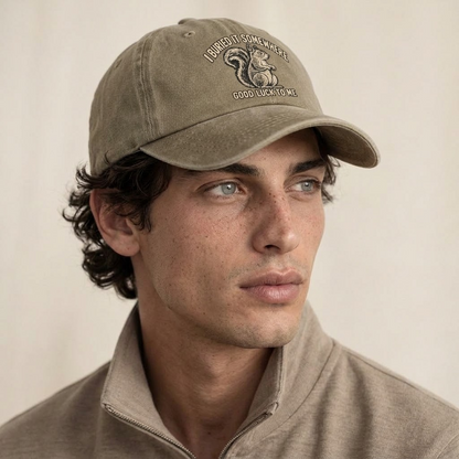 Model wearing the cap