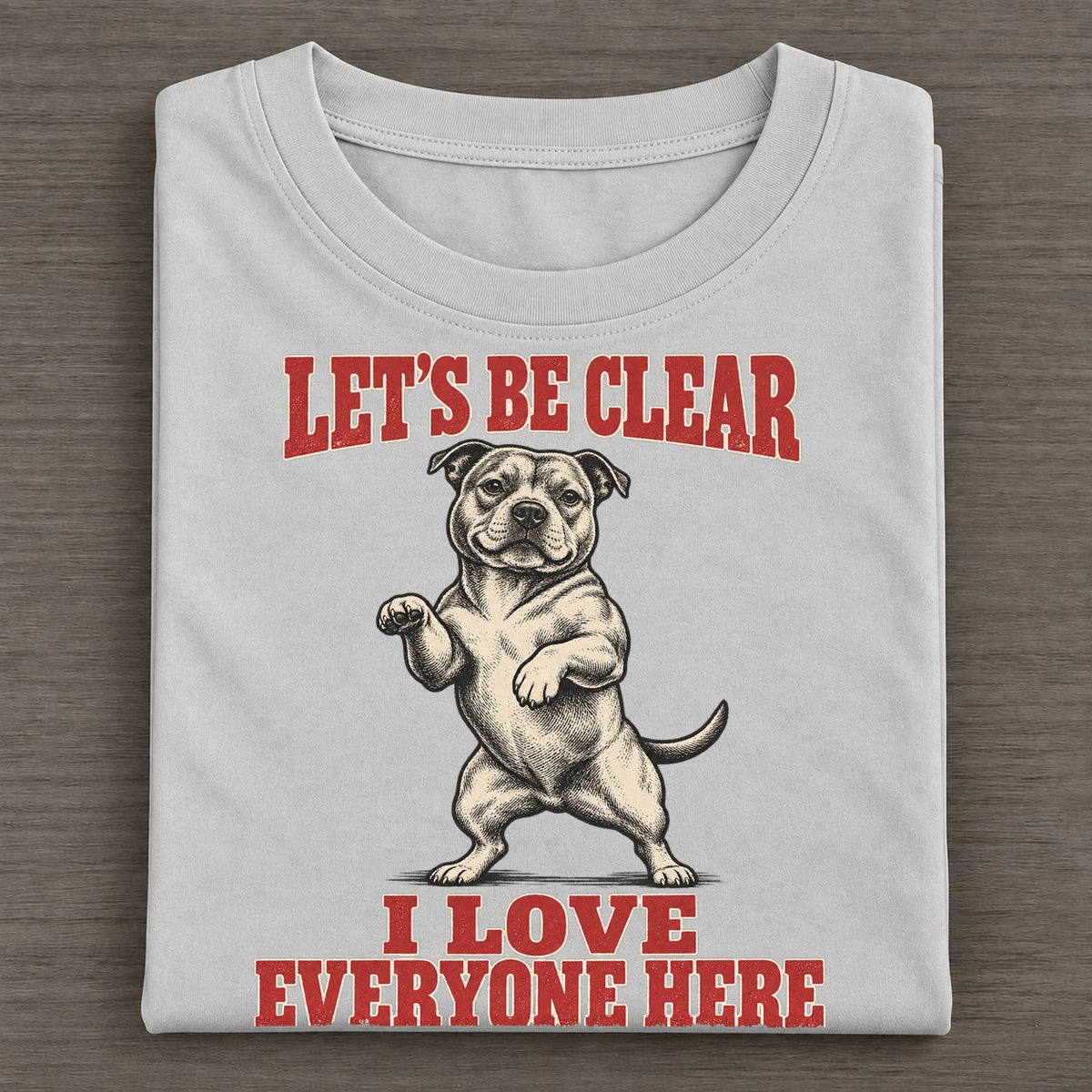Staffordshire Bull Terrier Dog Declarations Classic T-shirt – Grey