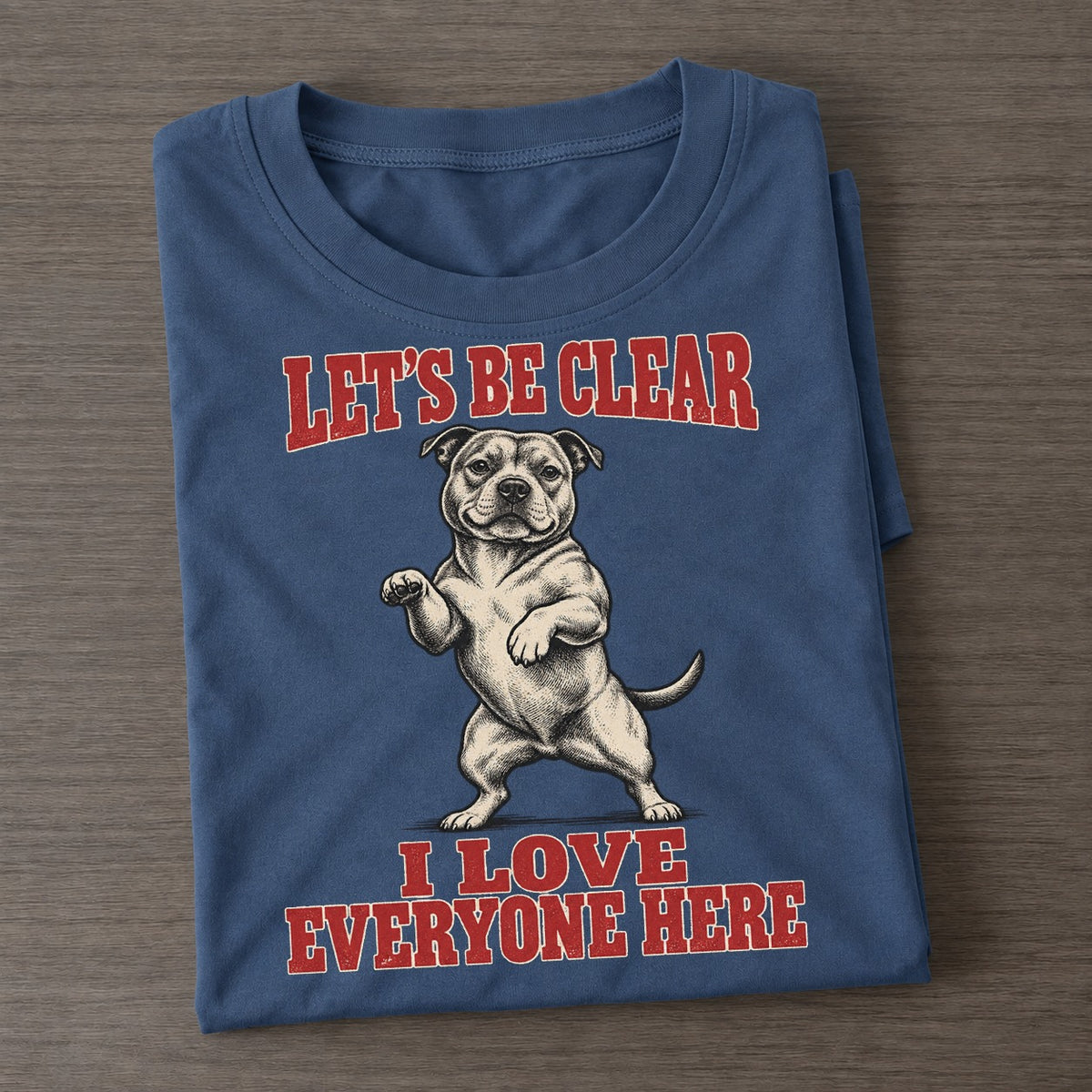 Staffordshire Bull Terrier Dog Declarations Classic T-shirt – Twilight Navy