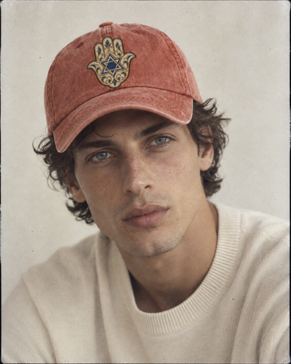 Model wearing the cap