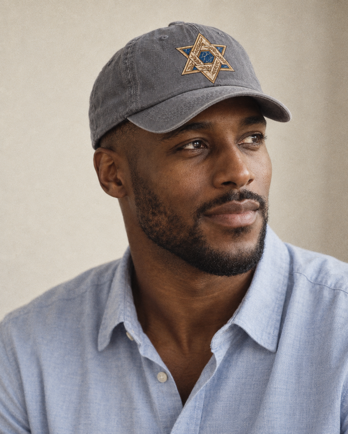 Model wearing the cap
