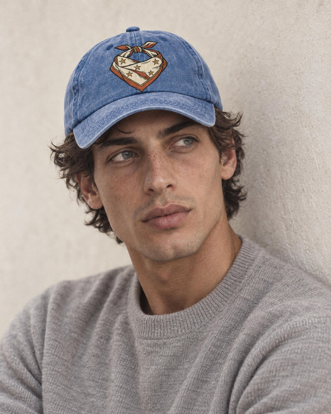 Model wearing the cap