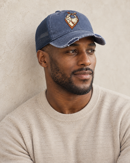 Model wearing the cap