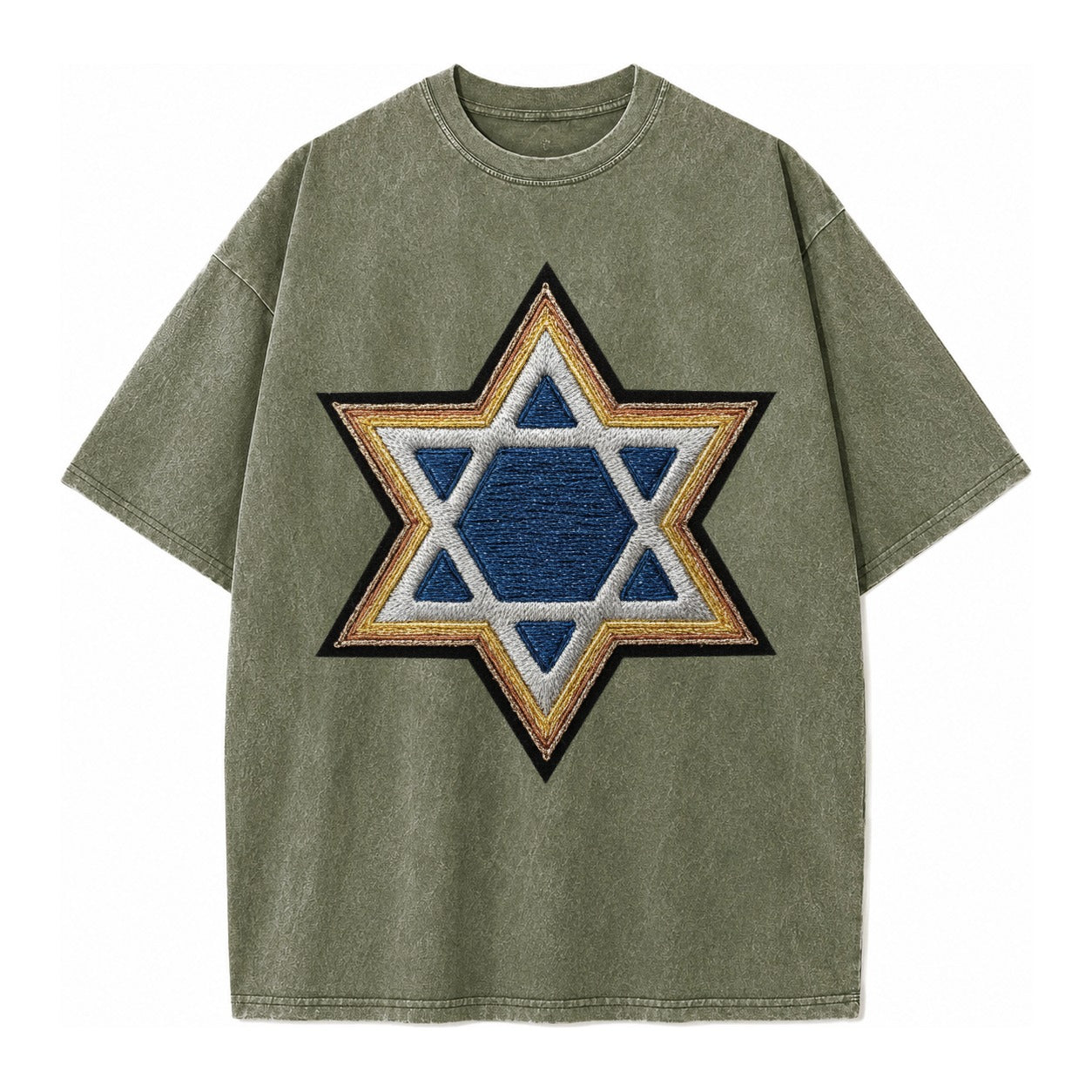Star of David  - Vintage T-shirt – Army Green