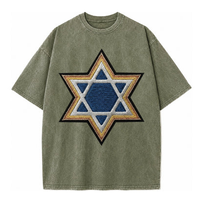 Star of David  - Vintage T-shirt – Army Green