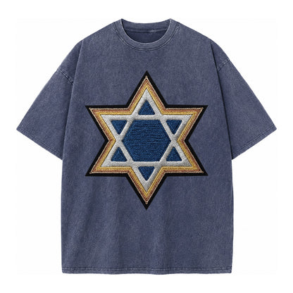 Star of David  - Vintage T-shirt – Blue