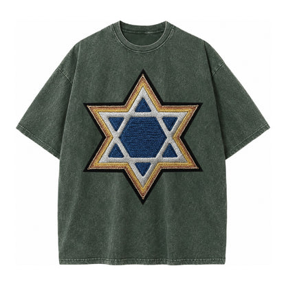 Star of David  - Vintage T-shirt – Forest Mist(Green)