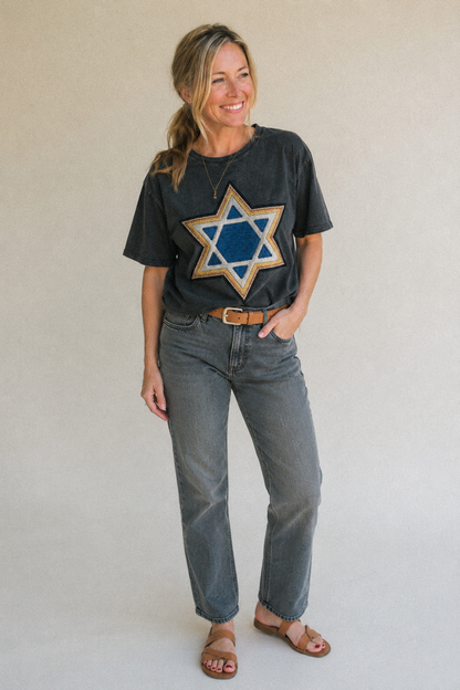 Star of David  - Vintage T-shirt – studio model photo