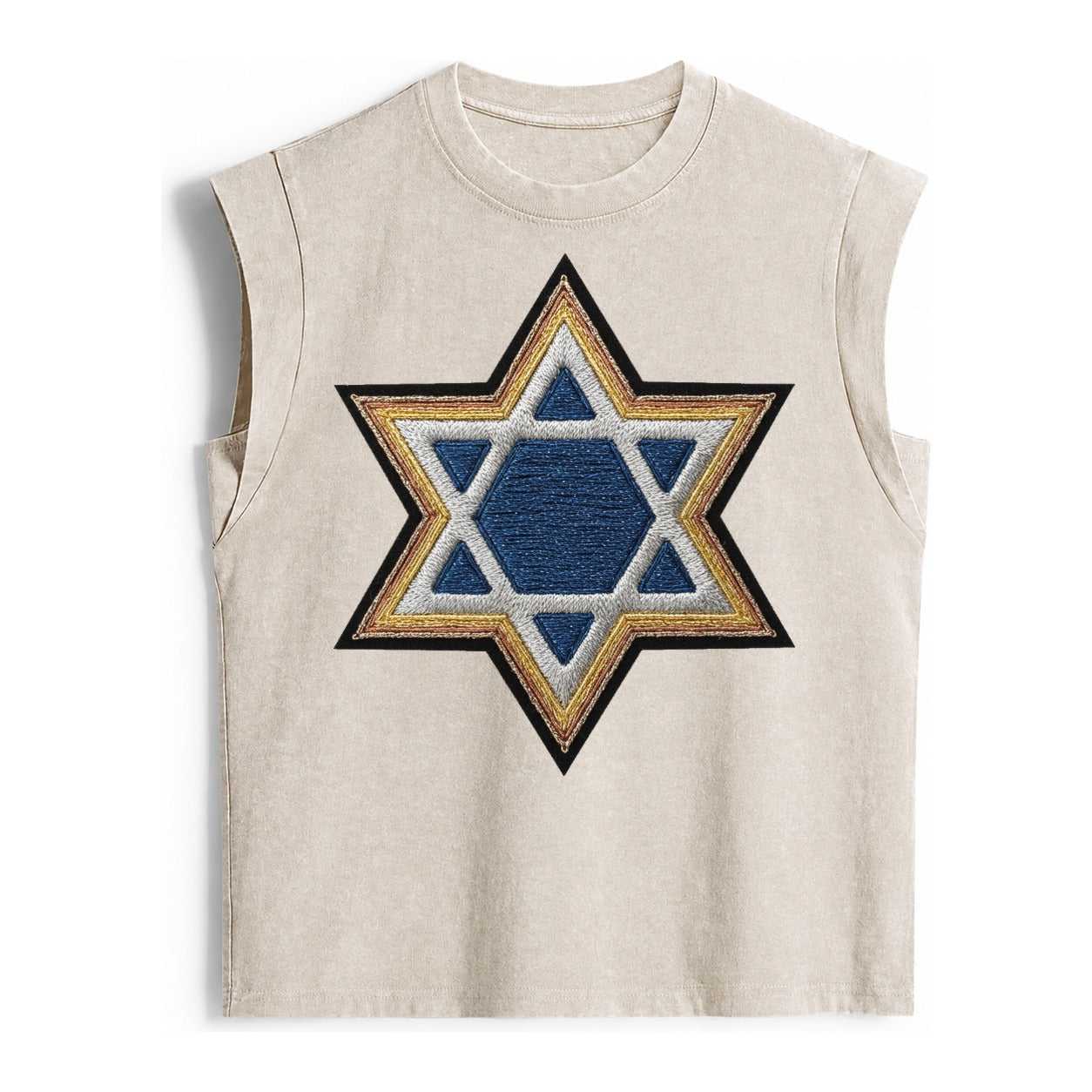 Star of David - Vintage Washed Tank – Beige