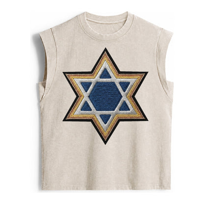 Star of David - Vintage Washed Tank – Beige