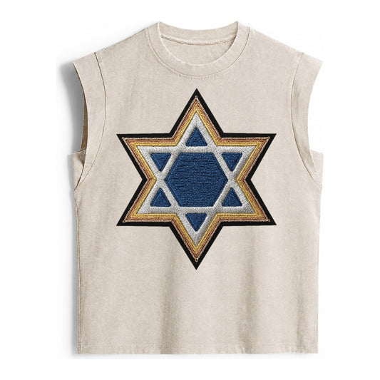 Star of David - Vintage Washed Tank – Beige